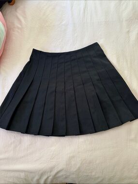 Black Pleated Mini Skirt - Women